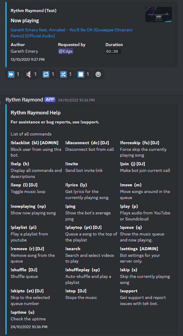 Rythm Raymond application screenshot